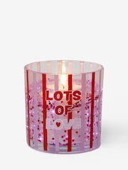 Clear Lots of Love Slogan Cherry and Almond Light Up Scented Candle - Image 2 of 6