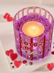 Clear Lots of Love Slogan Cherry and Almond Light Up Scented Candle - Image 4 of 6