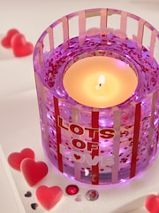 Clear Lots of Love Slogan Cherry and Almond Light Up Scented Candle - Image 5 of 6