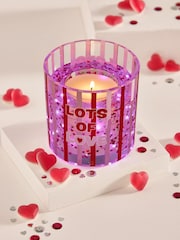 Clear Lots of Love Slogan Cherry and Almond Light Up Scented Candle - Image 6 of 6