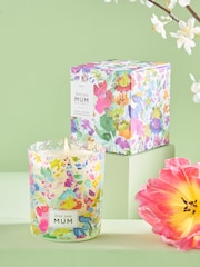 White Jasmine Mum Floral Candle - Image 1 of 3