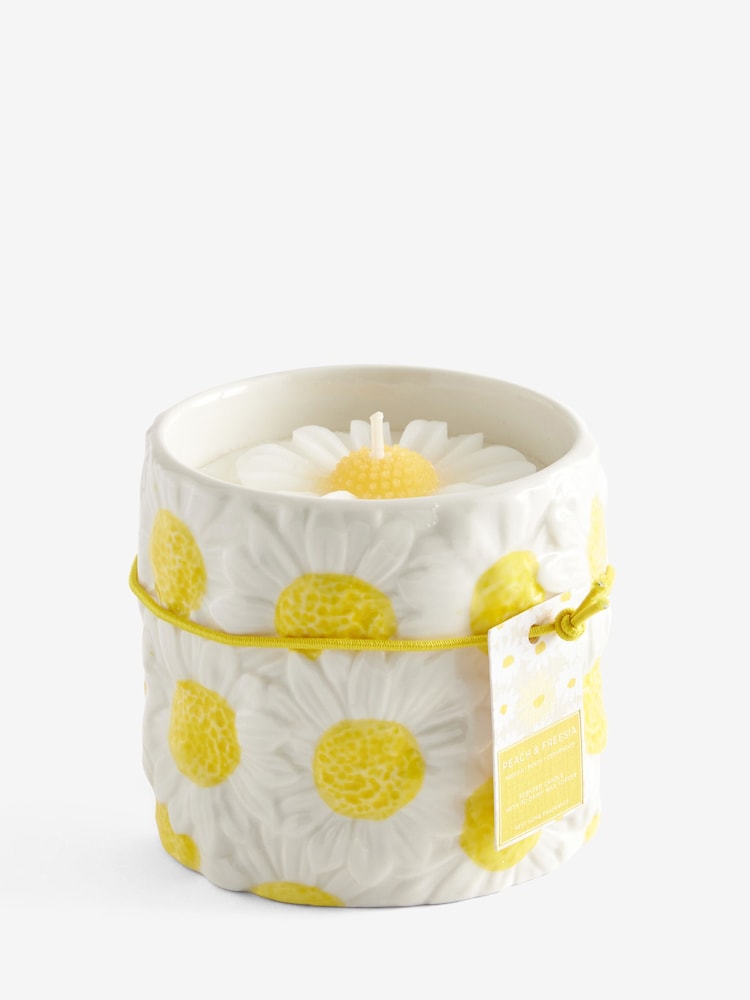 Yellow Peach and Freesia Daisy Scented Candle - Image 5 of 5