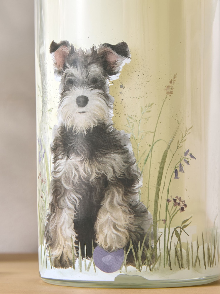 Grey Stanley the Schnauzer Pure Linen Pillar Candle - Image 2 of 3