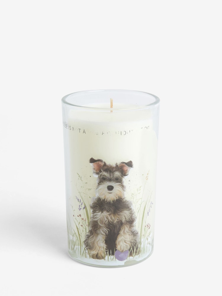 Grey Stanley the Schnauzer Pure Linen Pillar Candle - Image 3 of 3