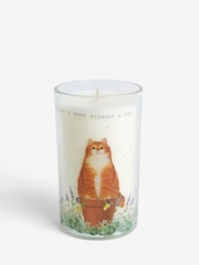 Orange Tiggy the Cat White Jasmine Pillar Candle - Image 1 of 3