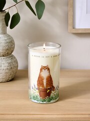 Orange Tiggy the Cat White Jasmine Pillar Candle - Image 2 of 3