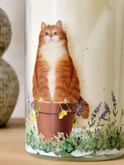Orange Tiggy the Cat White Jasmine Pillar Candle - Image 3 of 3