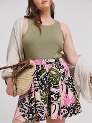 Simply Be Black Woven Relaxed Flippy Shorts - Image 1 of 4