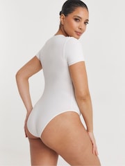 Simply Be Black & White Magisculpt Smoothing T-Shirt Bodysuits 2 Pack - Image 2 of 4