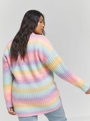 Simply Be Blue Boyfriend Ombre Cardigan - Image 2 of 4