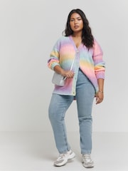Simply Be Blue Boyfriend Ombre Cardigan - Image 3 of 4