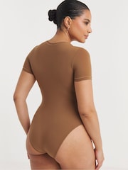 Simply Be Black & Brown Magisculpt Smoothing T-Shirt Bodysuits 2 Pack - Image 3 of 4