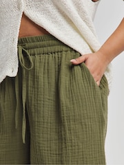 Simply Be Green Cheesecloth Shorts - Image 4 of 4