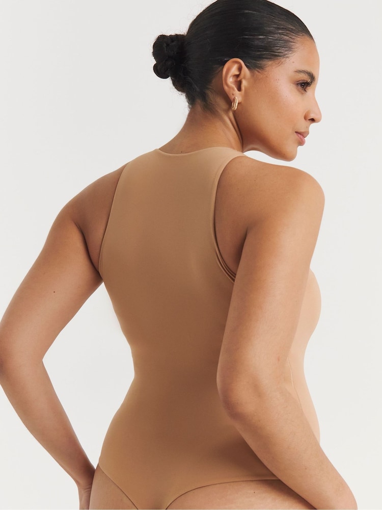 Simply Be Black & Nude Magisculpt Smoothing Racer Bodysuit 2 Pack - Image 4 of 4