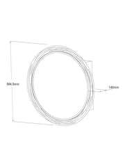 Black Contemporary Wire Round Mirror Wall Cabinet - Image 4 of 9