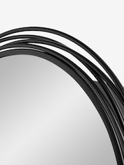 Black Contemporary Wire Round Mirror Wall Cabinet - Image 8 of 9