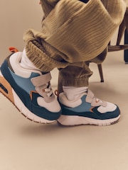 Blue/Neutral Elastic Lace Trainers - Image 1 of 7
