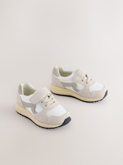Grey Touch Fastening Elastic Lace Retro Trainers - Image 1 of 5