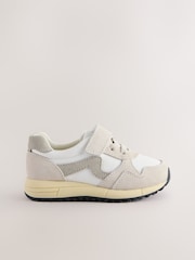 Grey Touch Fastening Elastic Lace Retro Trainers - Image 2 of 5