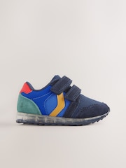 Navy Blue Light-Up Double Strap Trainers - Image 1 of 5