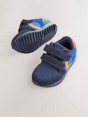 Navy Blue Light-Up Double Strap Trainers - Image 2 of 5