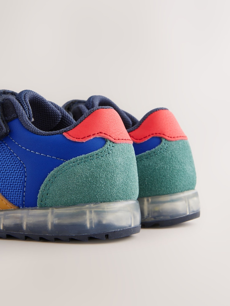 Navy Blue Light-Up Double Strap Trainers - Image 5 of 5
