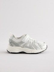 White/Silver Touch Fastening Mesh Trainers - Image 2 of 5