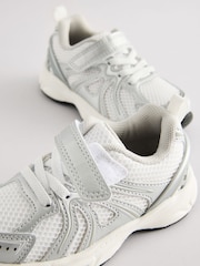 White/Silver Touch Fastening Mesh Trainers - Image 3 of 5