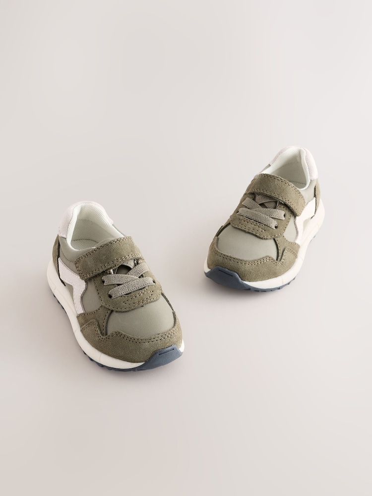 Green Touch Fastening Elastic Lace Retro Trainers - Image 1 of 6