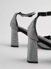 Black Forever Comfort® Block Corsage Sandals - Image 10 of 10
