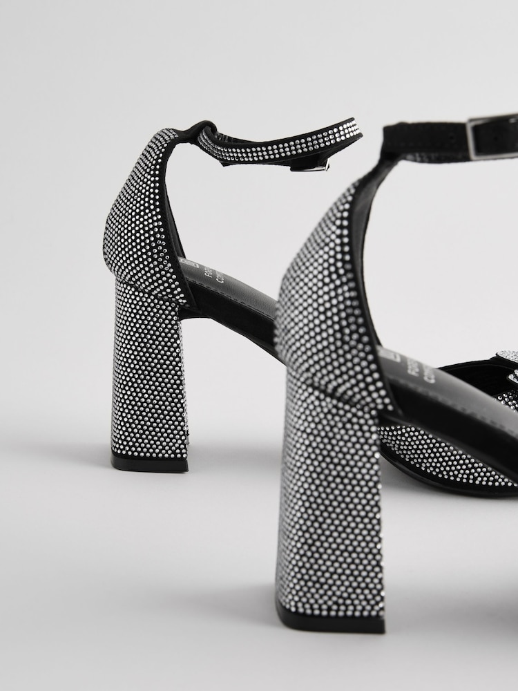 Black Forever Comfort® Block Corsage Sandals - Image 10 of 10