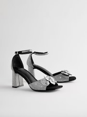 Black Forever Comfort® Block Corsage Sandals - Image 6 of 10