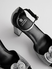 Black Forever Comfort® Block Corsage Sandals - Image 8 of 10