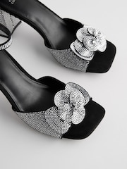 Black Forever Comfort® Block Corsage Sandals - Image 9 of 10