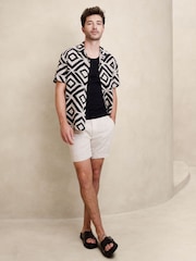 Серо-коричневый - Banana Republic Lino Slim Fit 100% Linen 7"" Shorts - Image 3 of 4