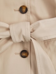Reiss Stone Double Breasted Hooded Insert Trench Coat - Image 5 of 5