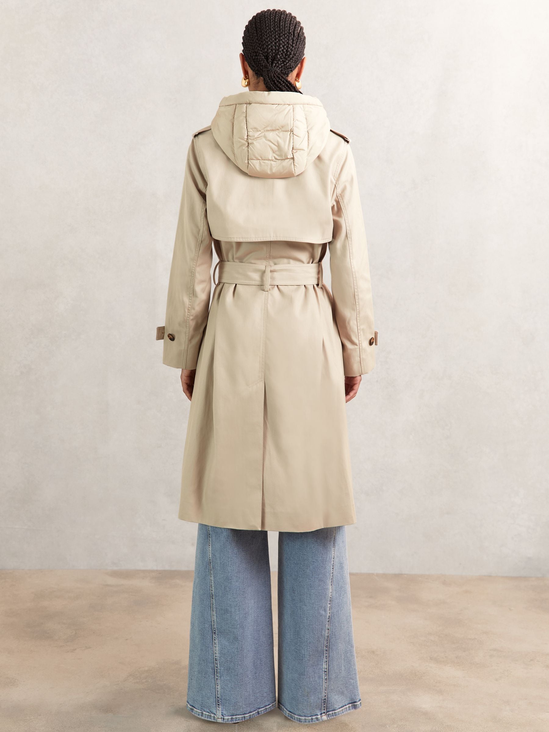 Buy Reiss Stone Azura Hooded Insert Trench Coat from Next USA