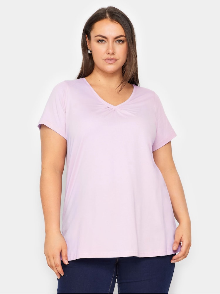Morado - Evans 100% Cotton V-Neck T-Shirt - Imagen 1 de 1 Morado - Evans 100% Cotton V-Neck T-Shirt - Imagen 1 de 1