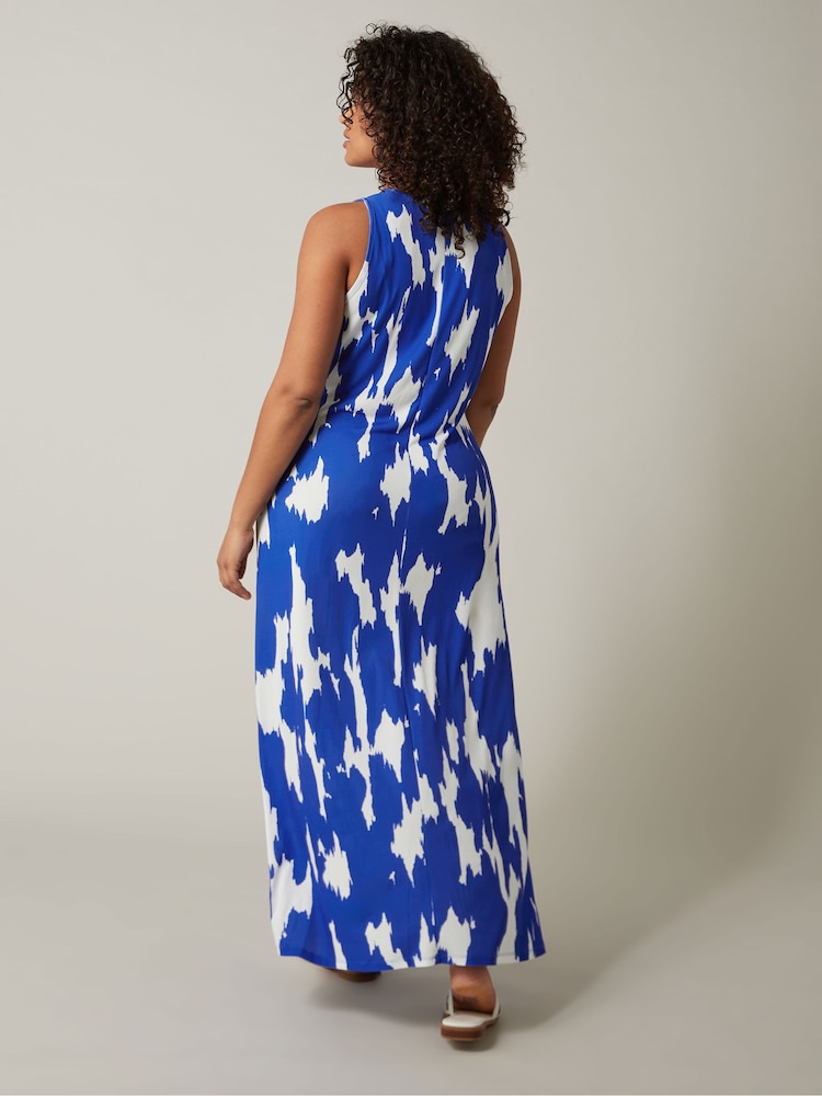 Evans Blue Printed Twist Dress - Image 2 of 5