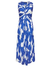 Evans Blue Printed Twist Dress - Image 5 of 5