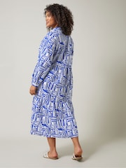 Evans Abstract Long Sleeve Shirt White Dress - Image 4 of 6