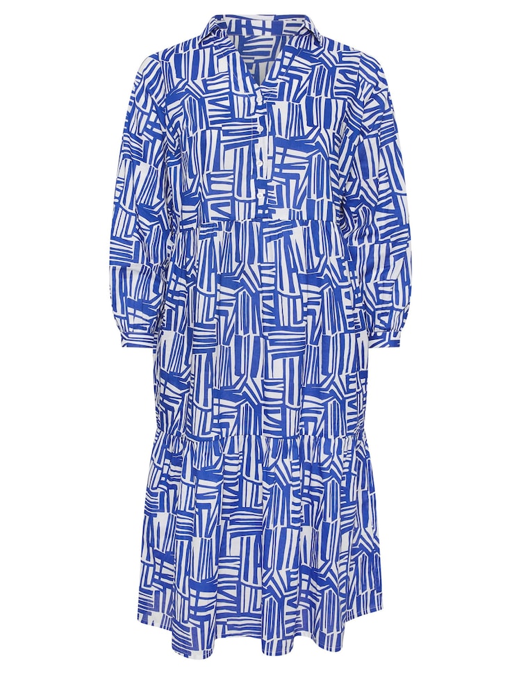 Evans Abstract Long Sleeve Shirt White Dress - Image 6 of 6
