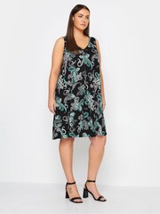 Evans Paisey Print Black Dress - Image 1 of 4
