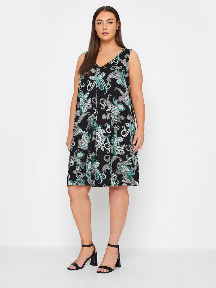 Evans Paisey Print Black Dress - Image 2 of 4