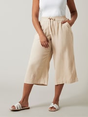 Evans Linen Blend Cropped Trousers - Image 2 of 3