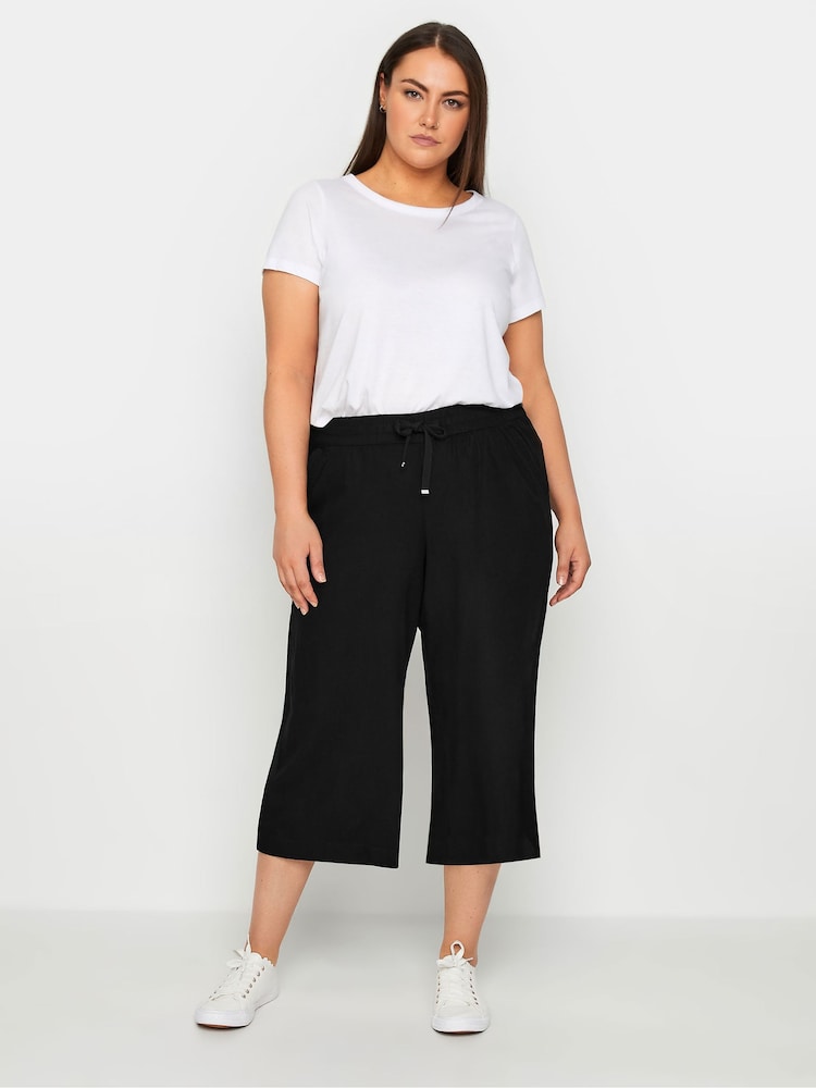 Evans Linen Blend Cropped Trousers - Image 2 of 2
