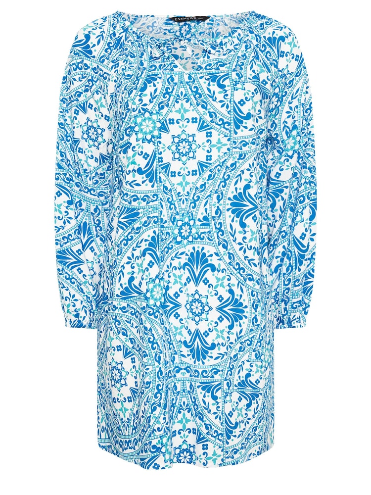 Evans Tile Tunic White Dress - Image 6 of 6
