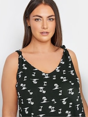 Schwarz - Shoulder Knot Printed Vest Top - Bild 4 von 4