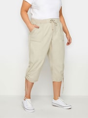 Evans Elasticated Waist Cropped Trousers - Image 1 of 2