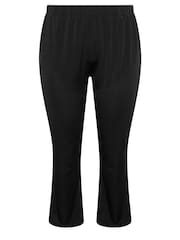 Evans Curve Wide Leg Jersey Black Trousers - Image 5 of 5